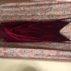 Burgundy velvet dress